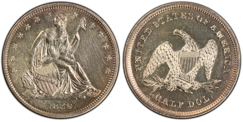 1839 Proof Seated Liberty Half Dollar — Christian Gobrecht’s design that served for 52 years