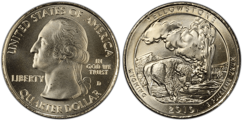 2010-D Yellowstone National Park Quarter
