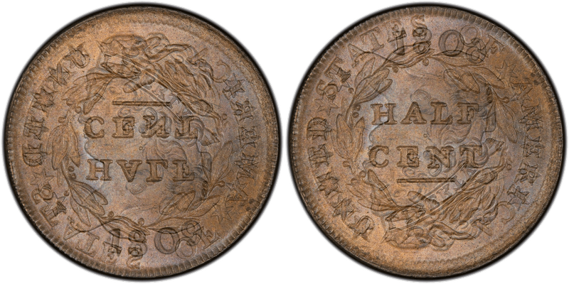 Die clash overlay for 1809 Classic Head half cent