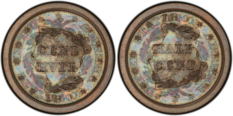 Die clash overlay for 1840 Braided Hair half cent