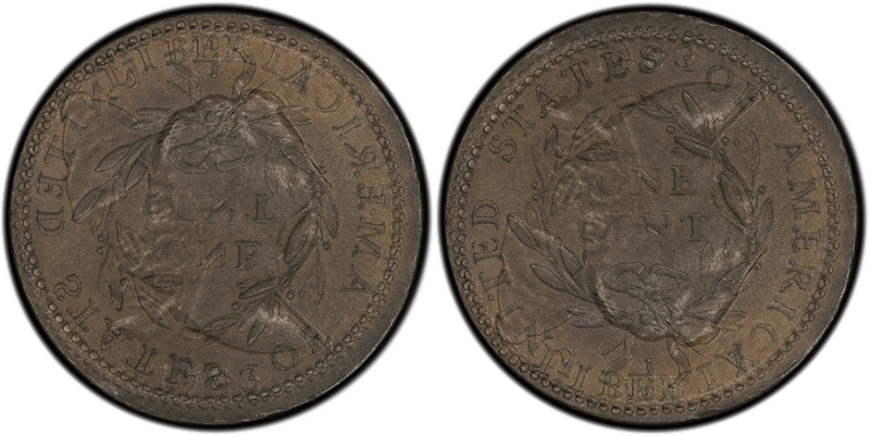 Die clash overlay for 1793 Liberty Cap cent