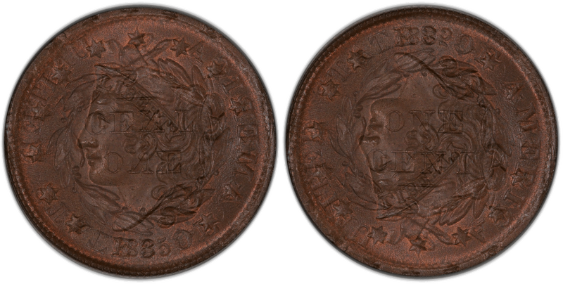 Die clash overlay for 1835 Modified Matron Head Coronet cent