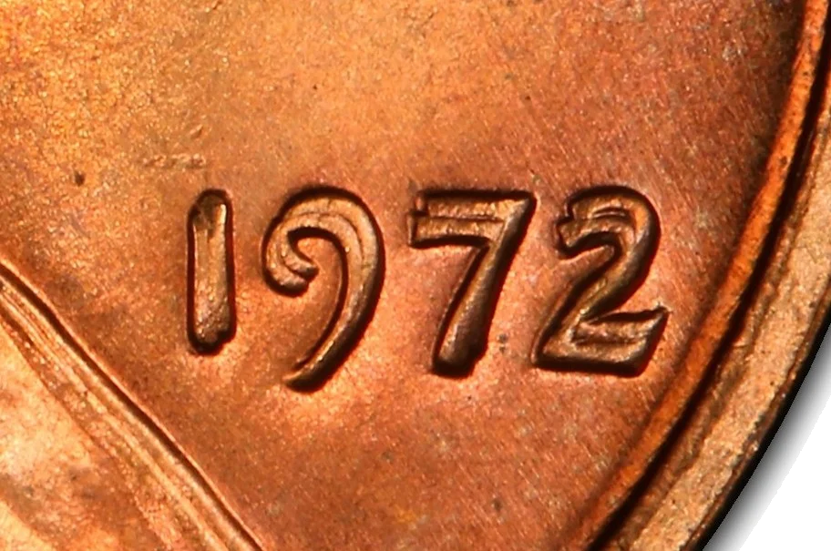 Close-up of date doubling on 1972 DDO