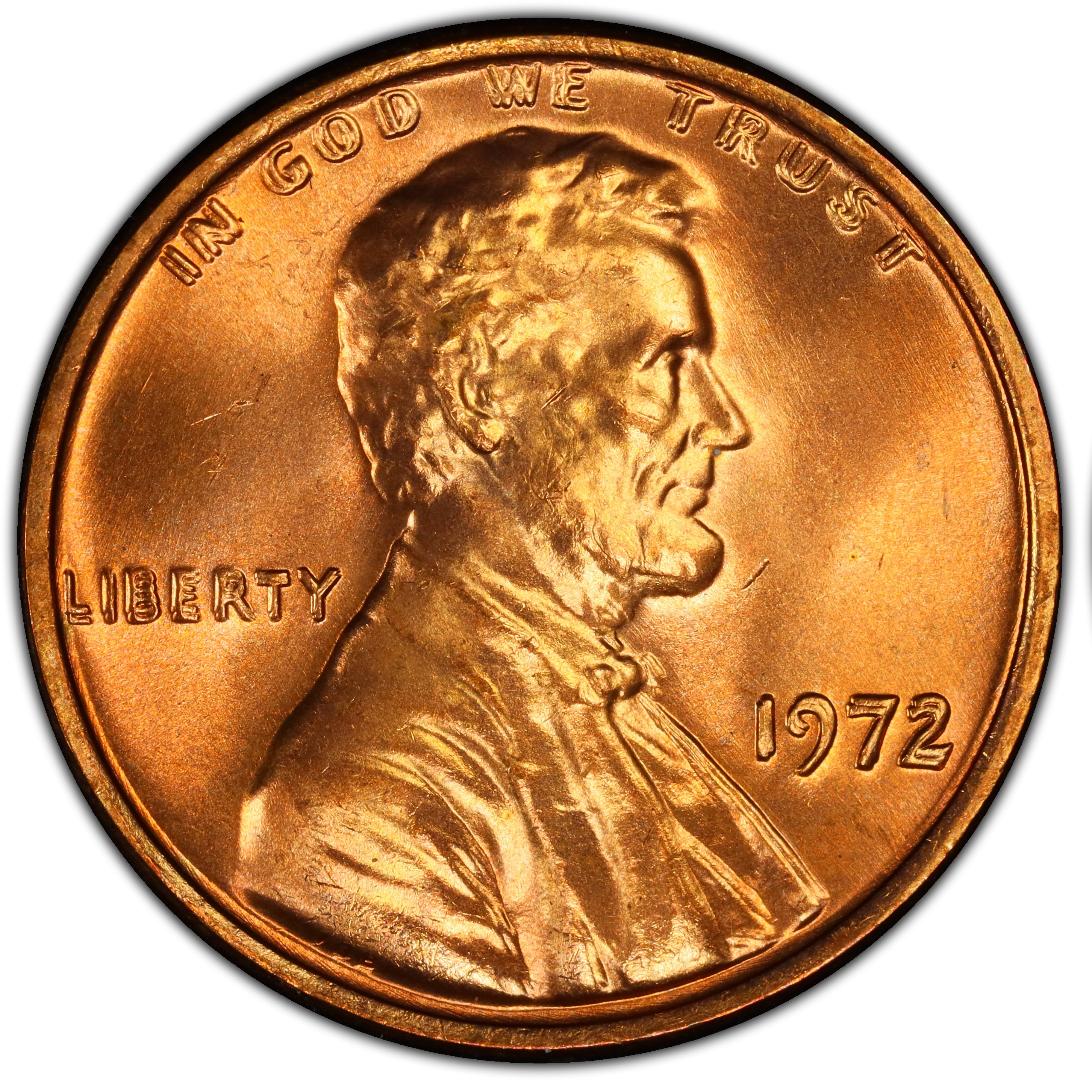 Genuine 1972 DDO obverse showing strong doubling
