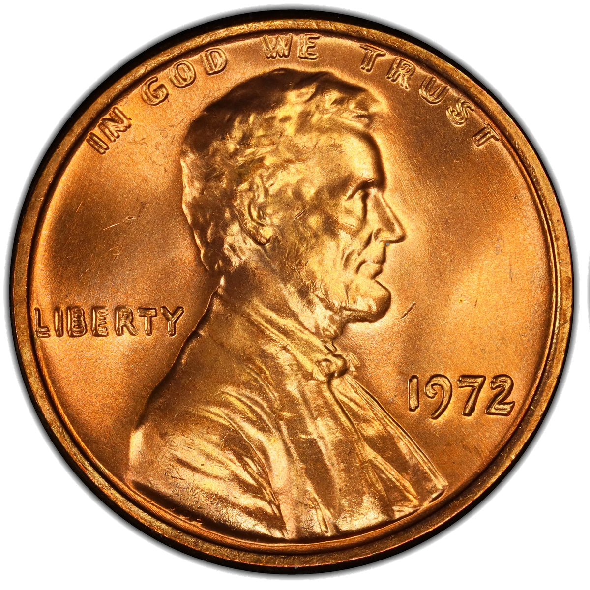 Genuine 1972 DDO obverse showing strong doubling
