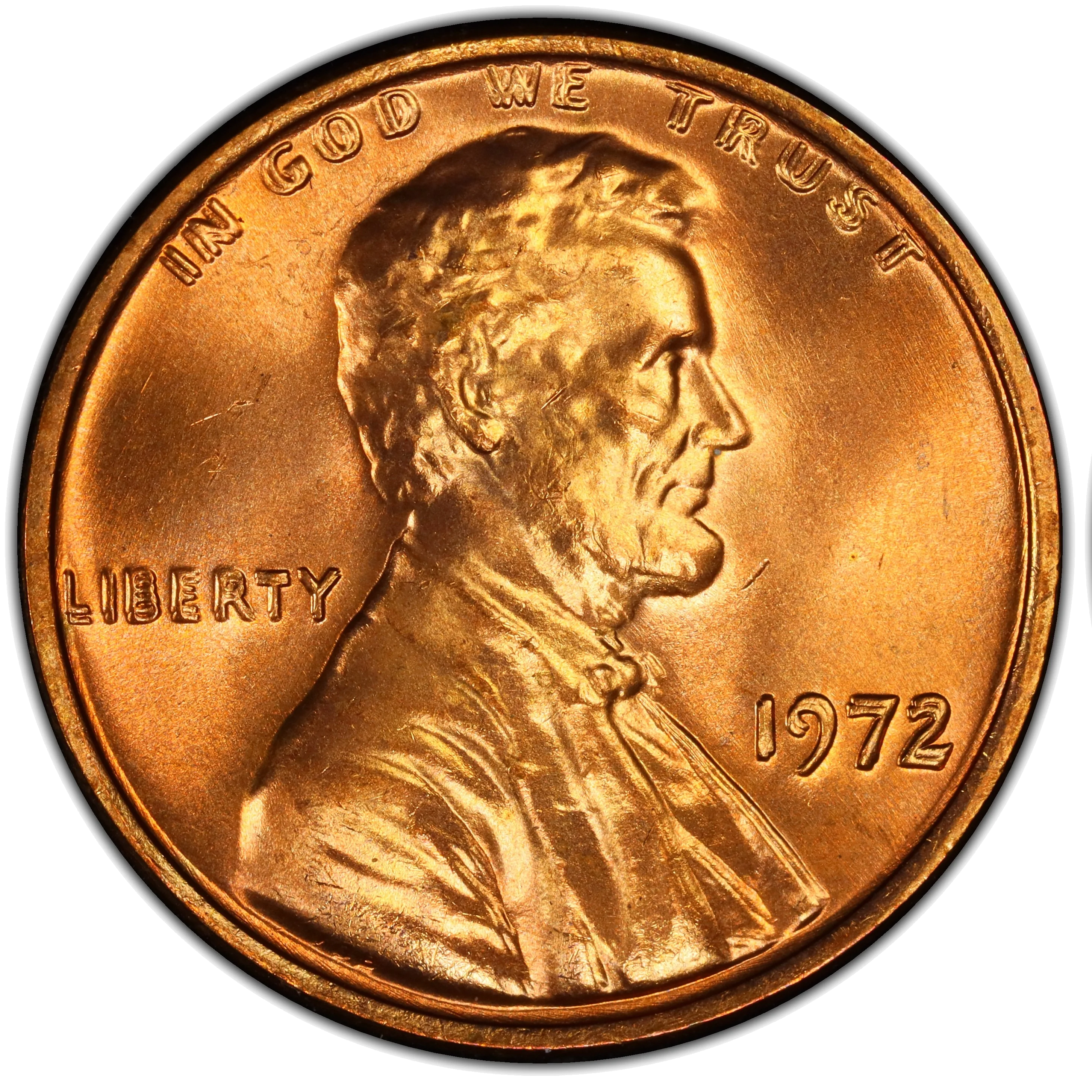Genuine 1972 DDO obverse showing strong doubling