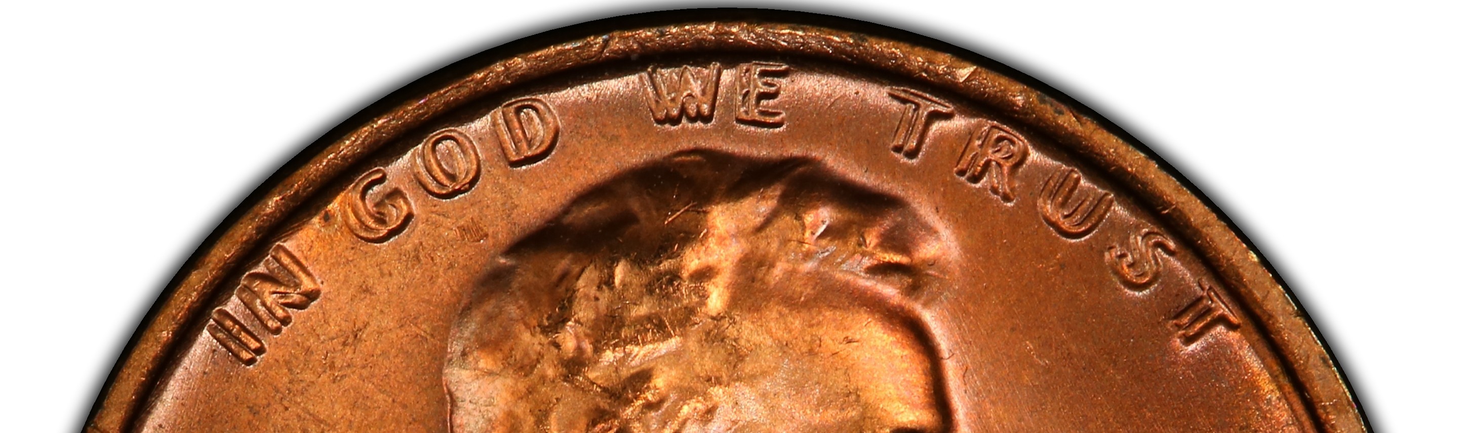 Close-up of IN GOD WE TRUST doubling on 1972 DDO