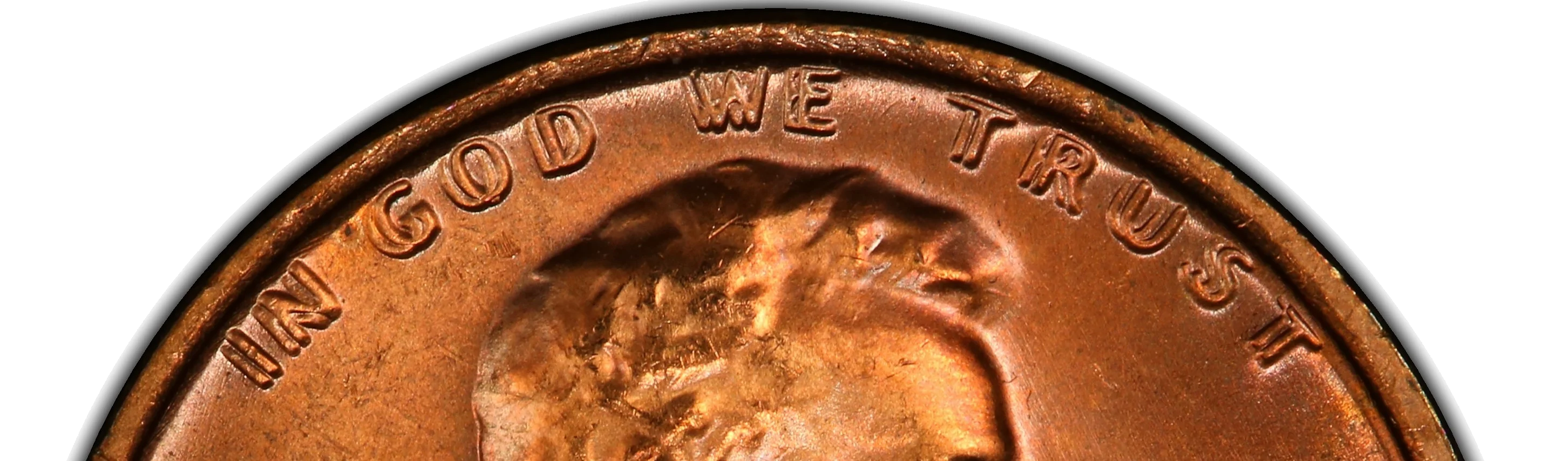 Close-up of IN GOD WE TRUST doubling on 1972 DDO
