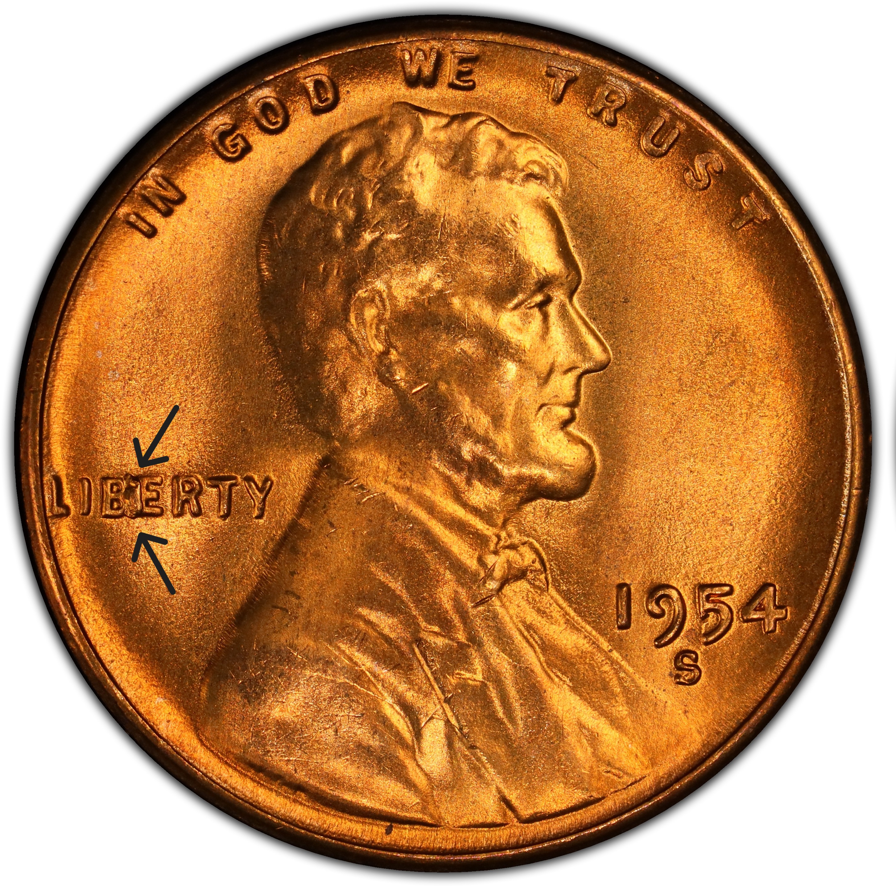 BIE error showing raised I between B and E of LIBERTY