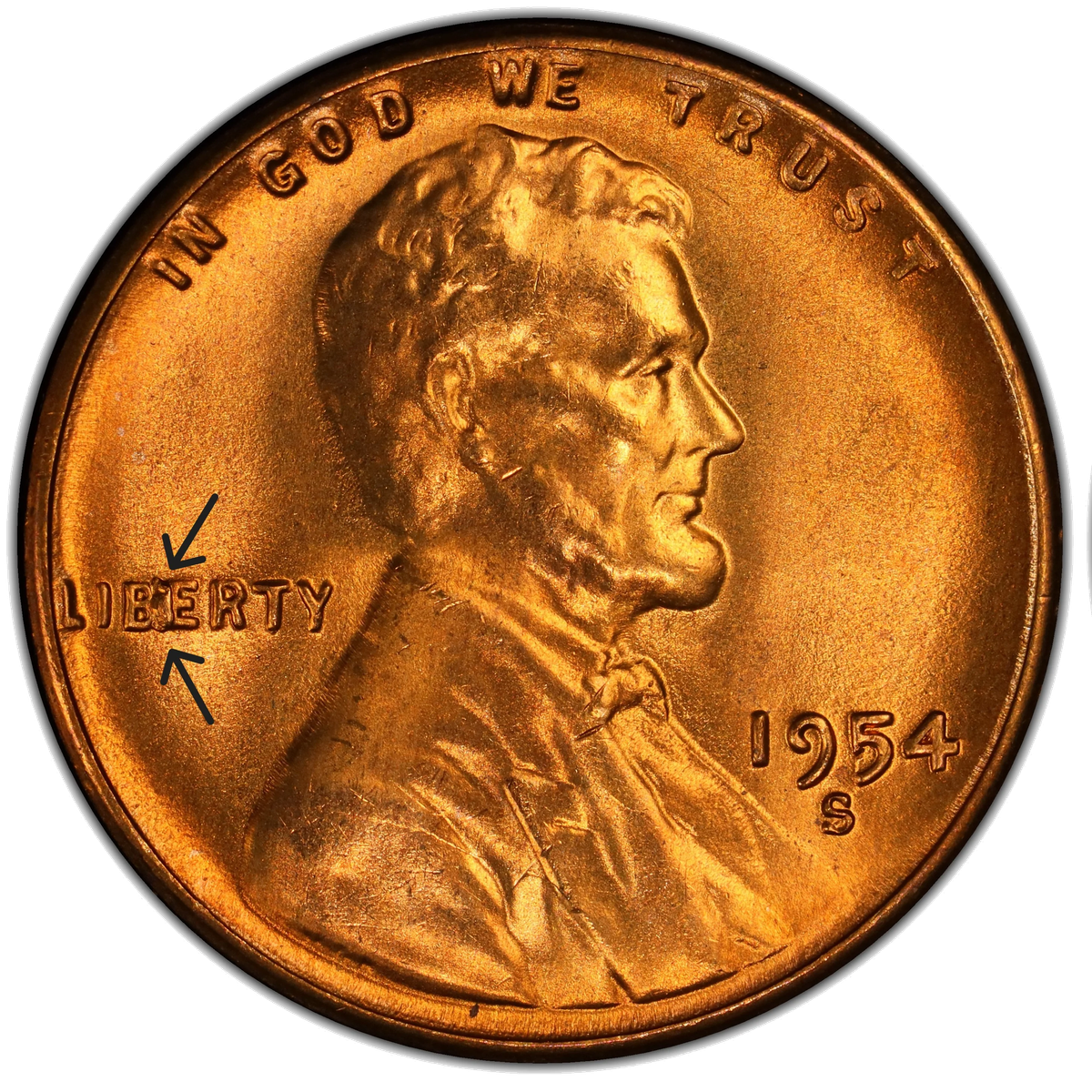 BIE error showing raised I between B and E of LIBERTY