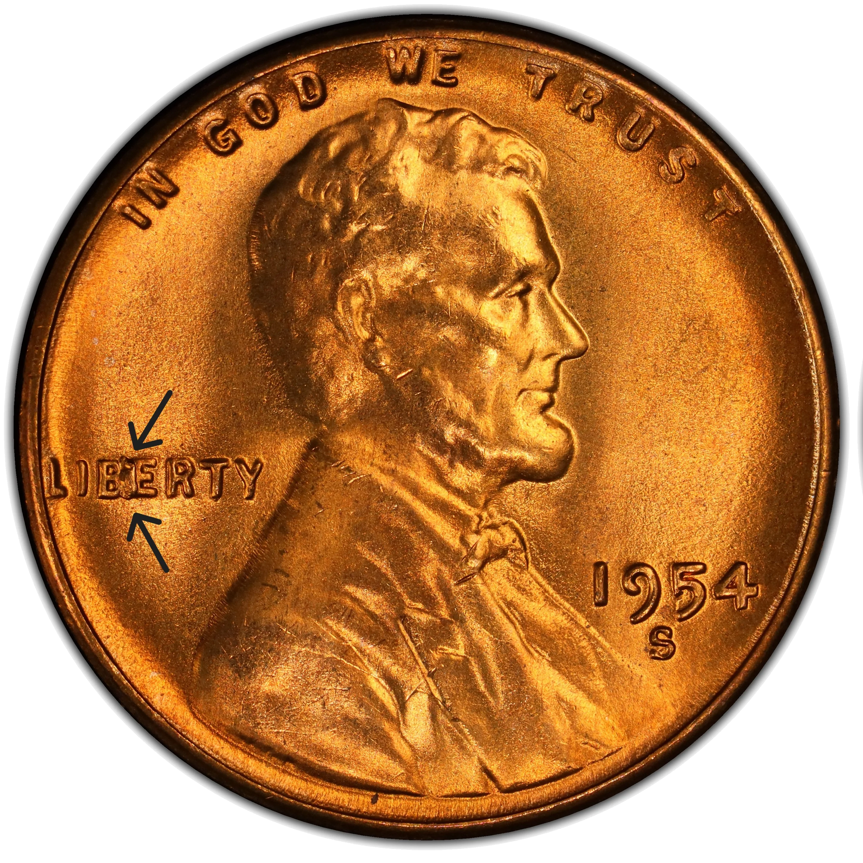 BIE error showing raised I between B and E of LIBERTY