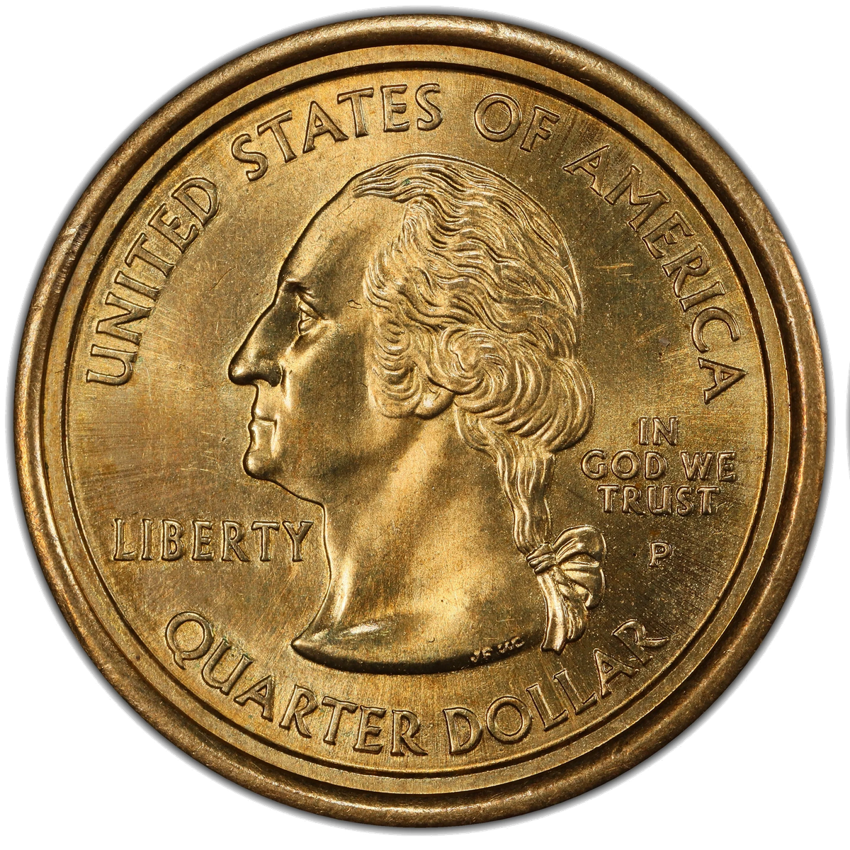 2000 Sacagawea/State Quarter mule — obverse (Sacagawea portrait)