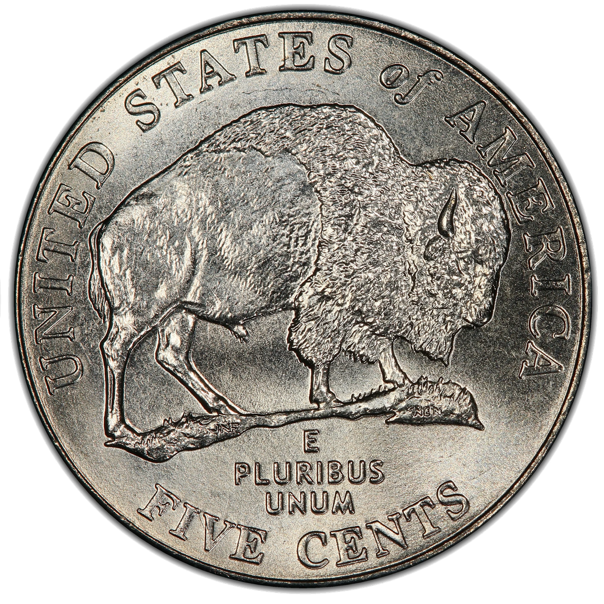 Normal 2005 Jefferson nickel reverse without spear
