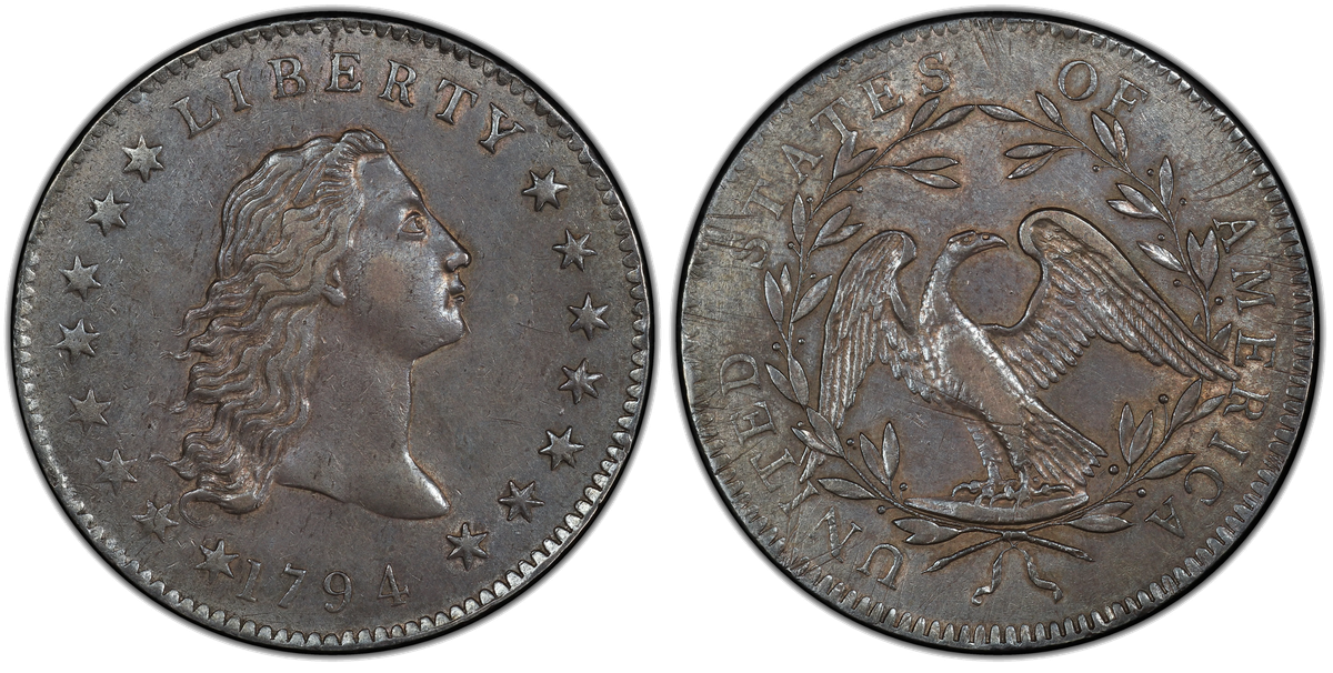 1794 Flowing Hair dollar obverse and reverse