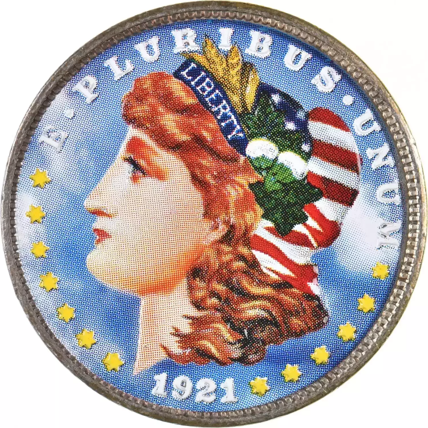 Colorized coin with applied paint or coating