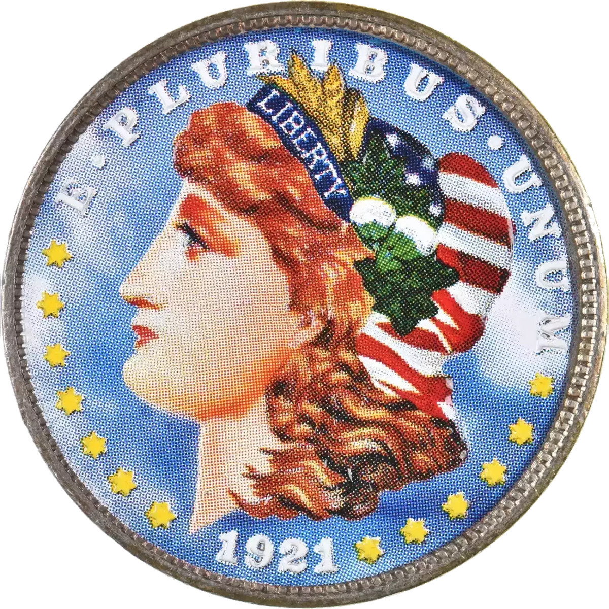 Colorized coin with applied paint or coating
