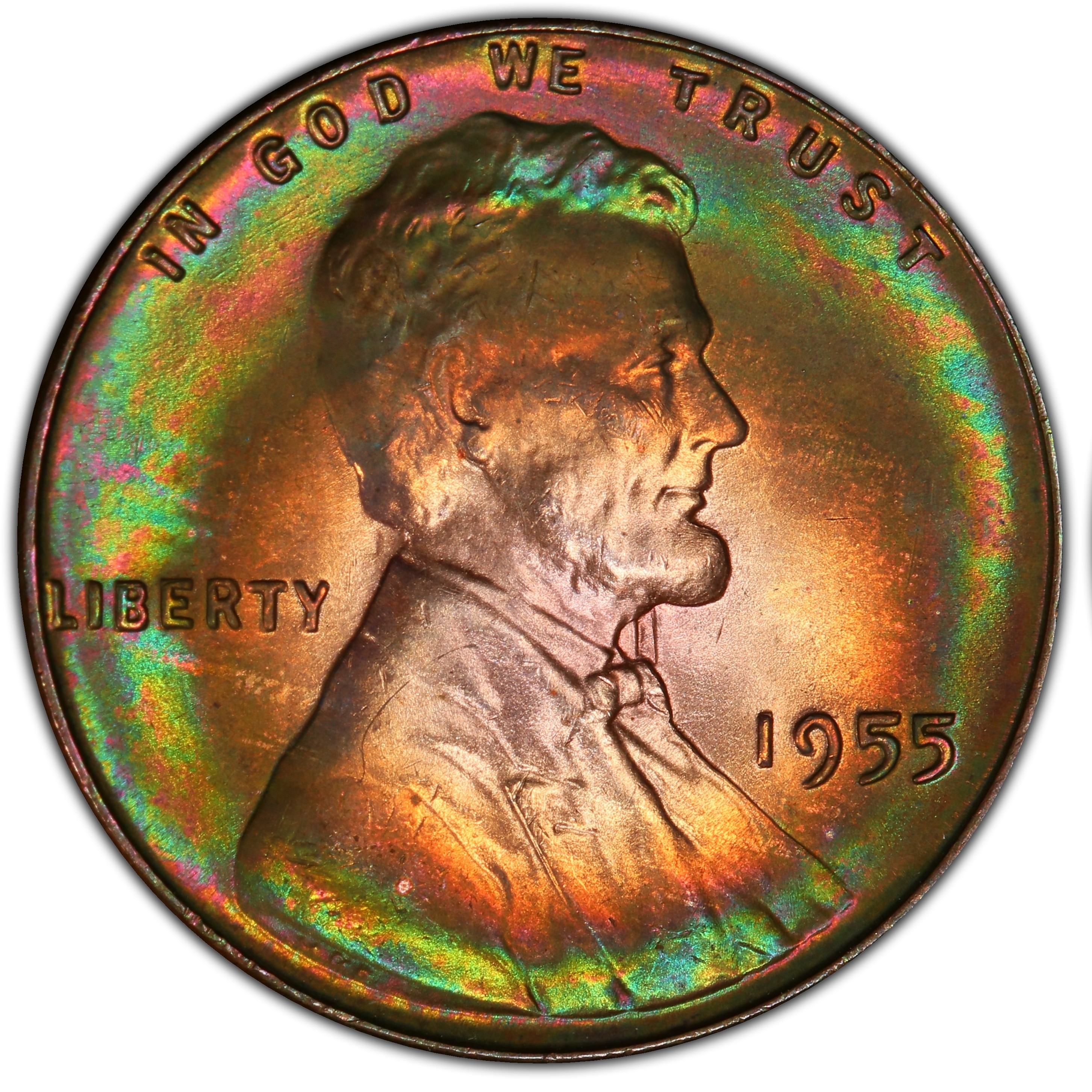 Naturally toned copper cent showing attractive patina