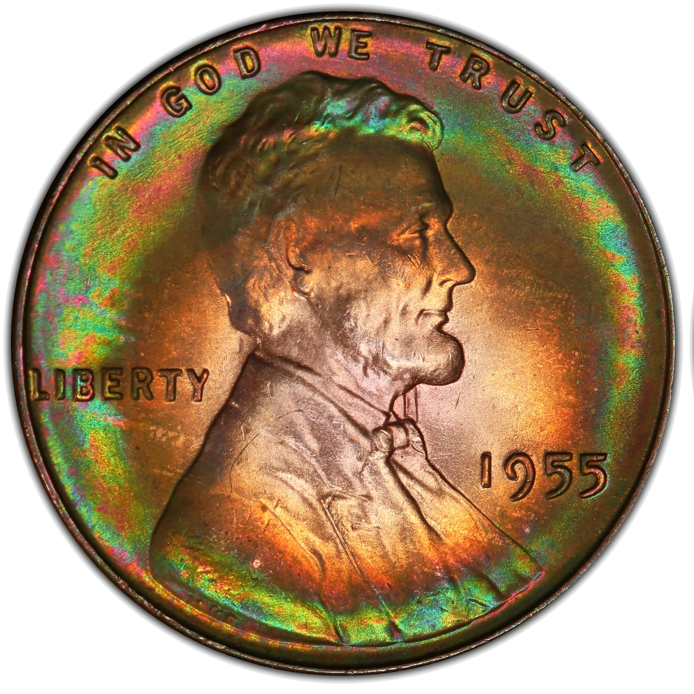 Naturally toned copper cent showing attractive patina