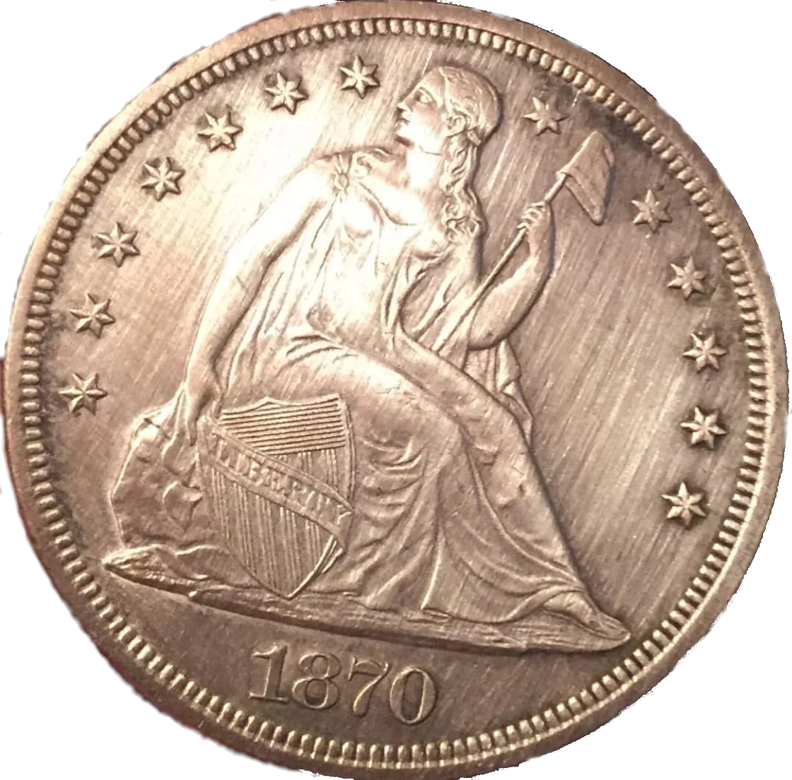 Cleaned coin showing hairline scratches under magnification