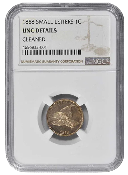 The coin showing the problem that earned a Details grade