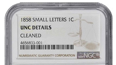 NGC or PCGS Details grade holder label