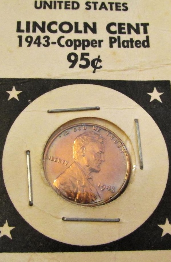 Copper-plated 1943 steel cent — the common fake