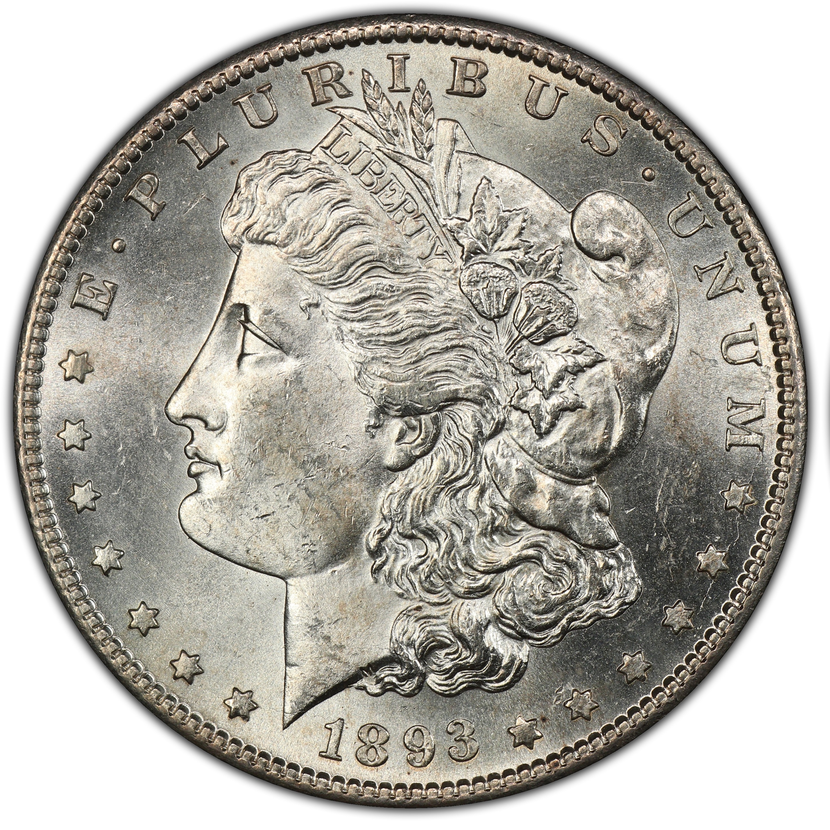 Genuine 1893-S Morgan dollar obverse
