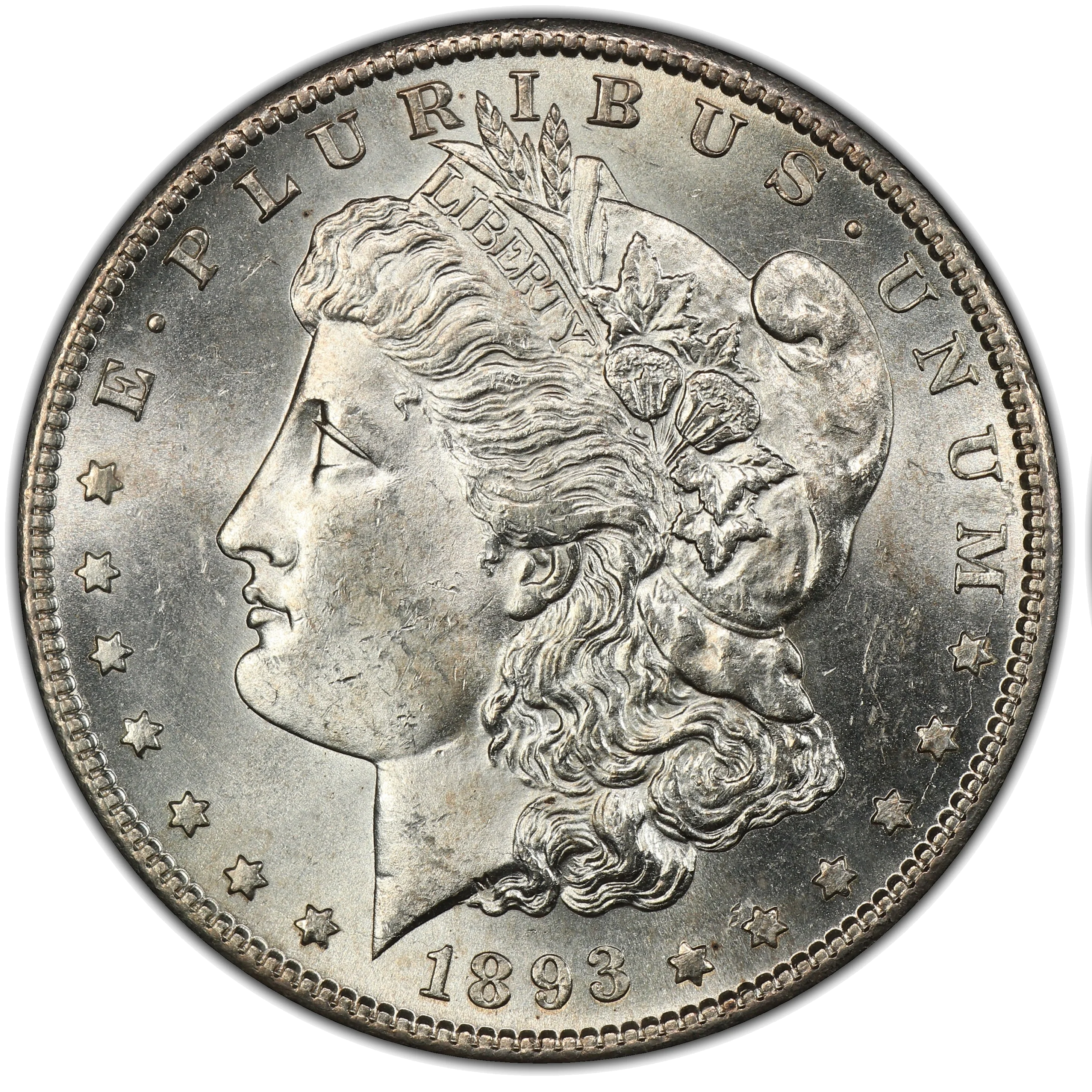 Genuine 1893-S Morgan dollar obverse