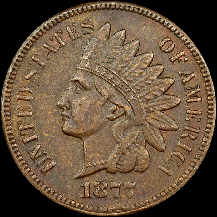 Struck counterfeit 1877 Indian Head cent