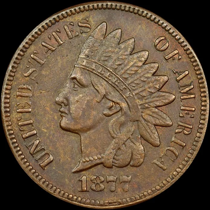 Struck counterfeit 1877 Indian Head cent