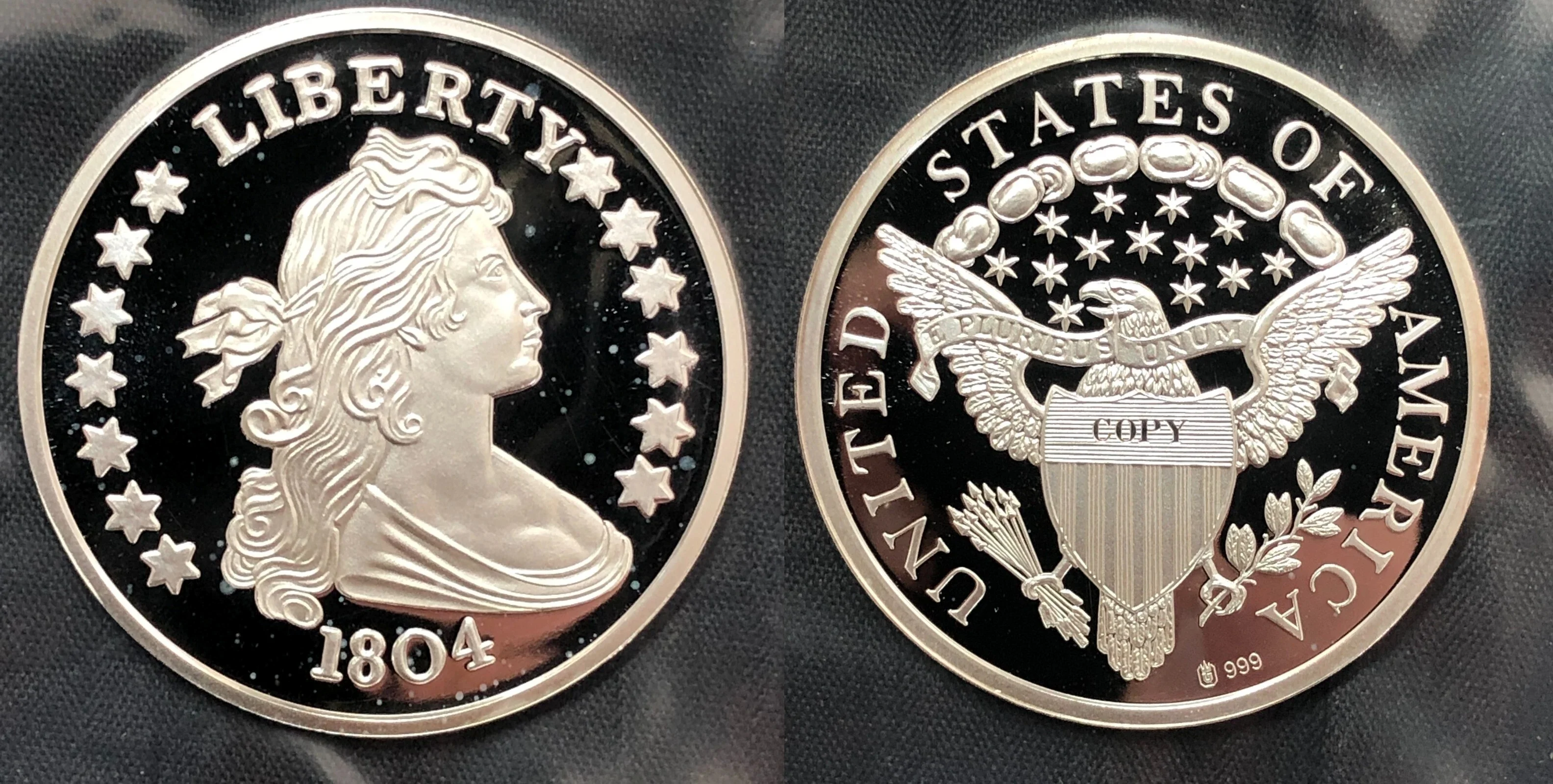 Legitimate replica coin with COPY stamp