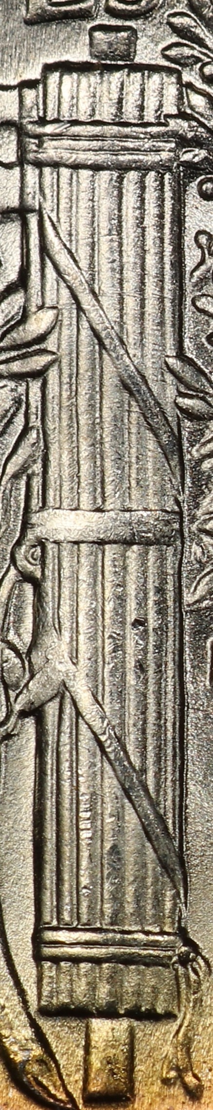 Mercury dime without Full Bands — bands merge together