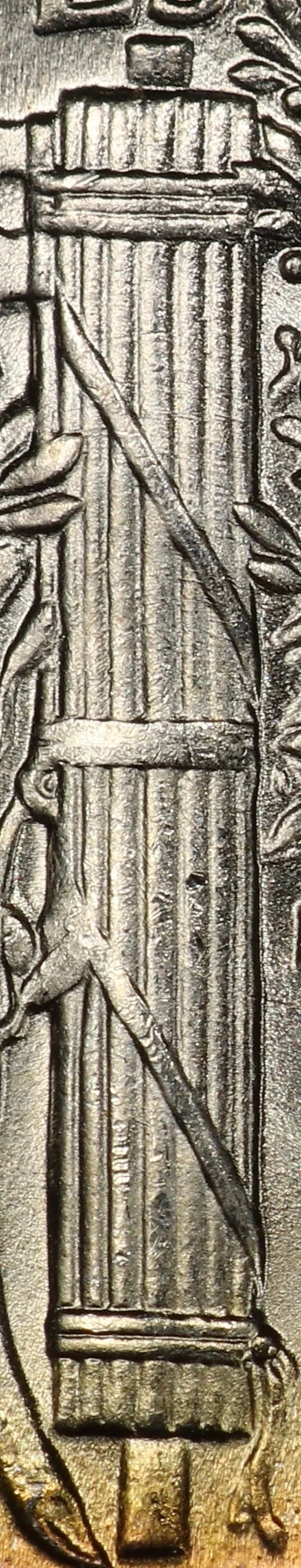 Mercury dime without Full Bands — bands merge together