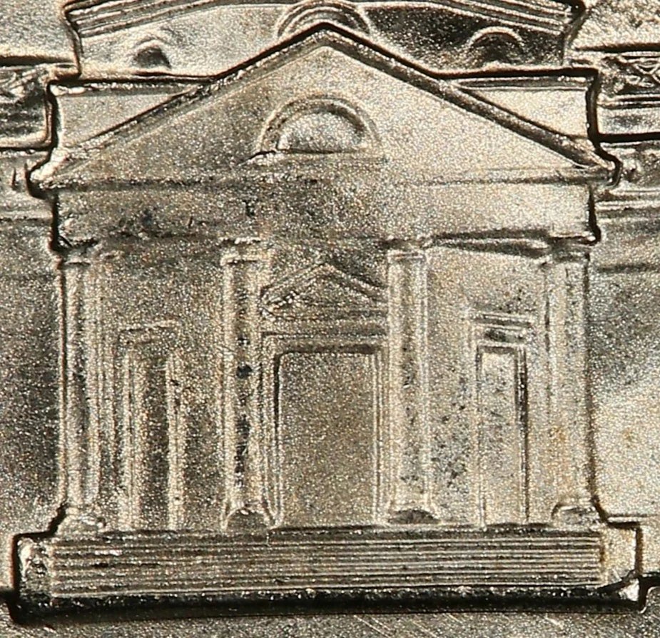 Jefferson nickel with 6 Full Steps — all step lines sharply separated