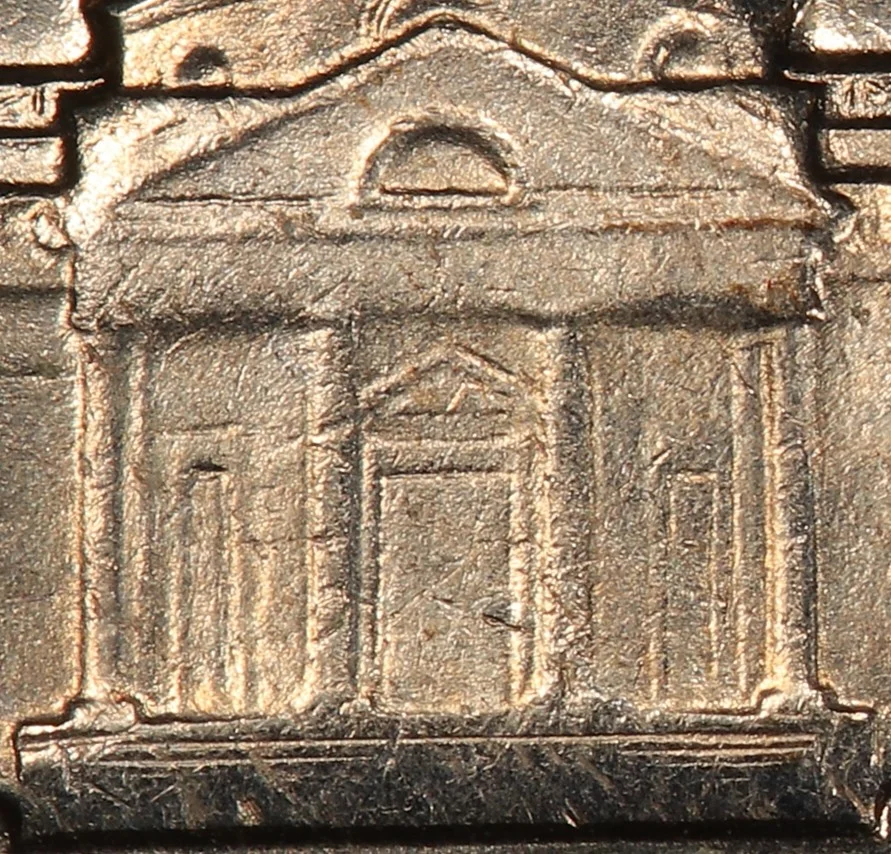 Jefferson nickel without Full Steps — steps merge and lack definition