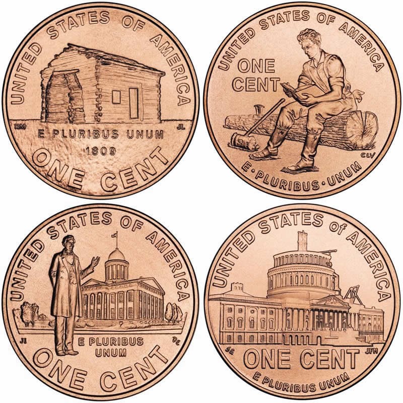 2009 Lincoln Bicentennial cent reverses