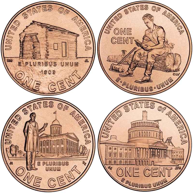 2009 Lincoln Bicentennial cent reverses