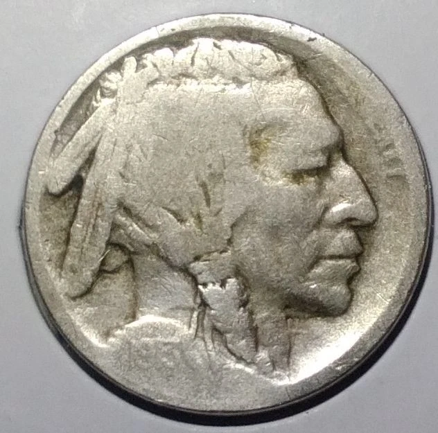 Buffalo nickel after Nic-A-Date treatment showing revealed date