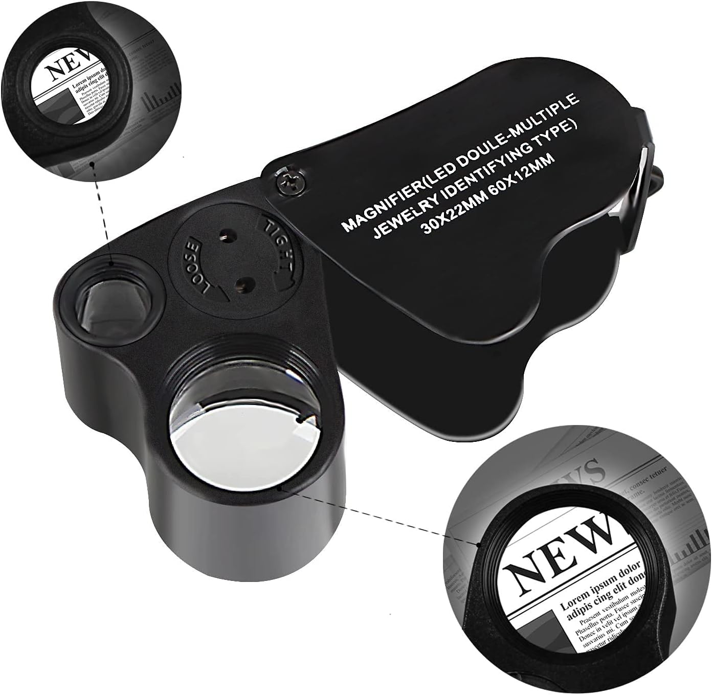Quality triplet loupe for coin examination