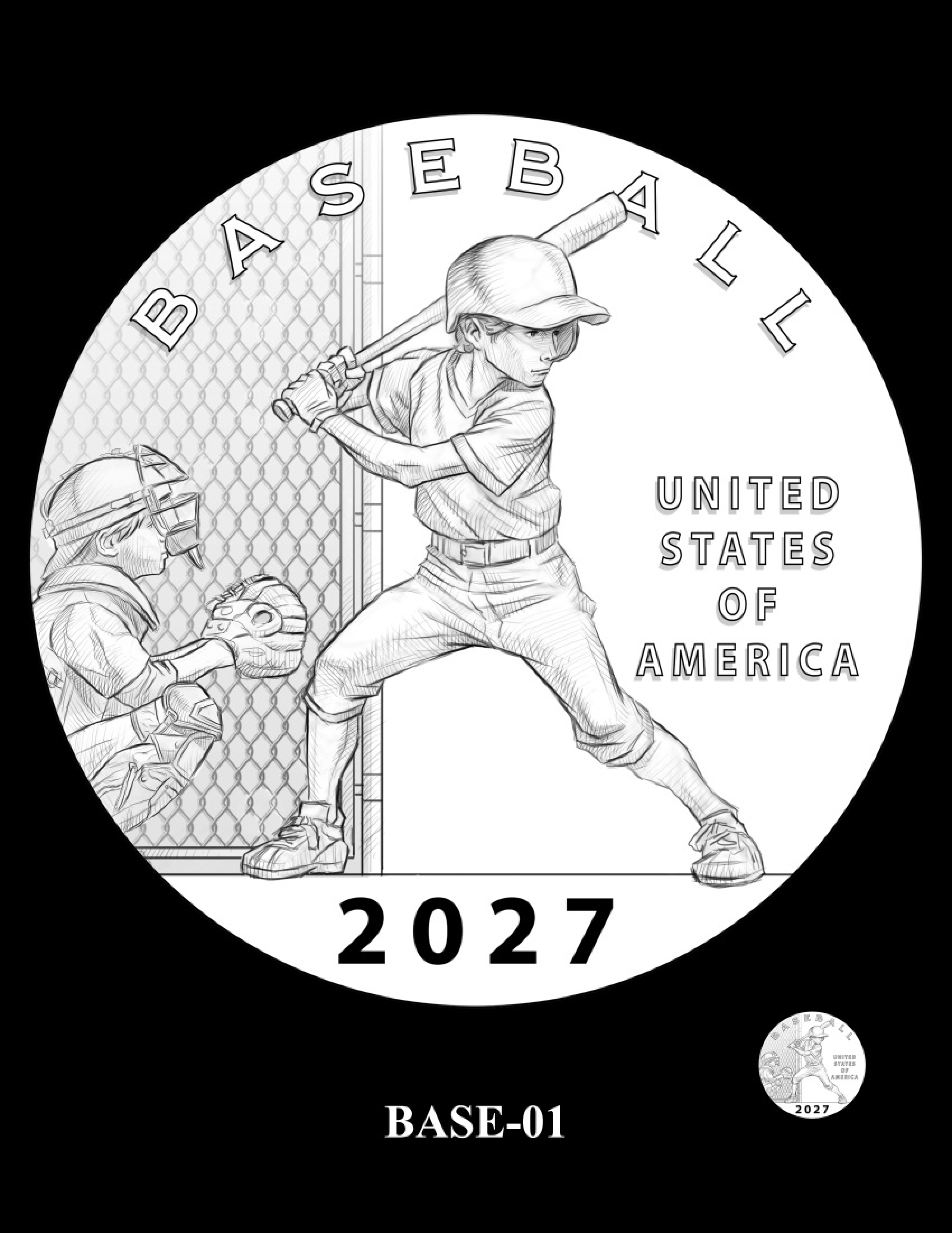 BASE-01 — winning baseball design for the 2027 Youth Sports Quarter