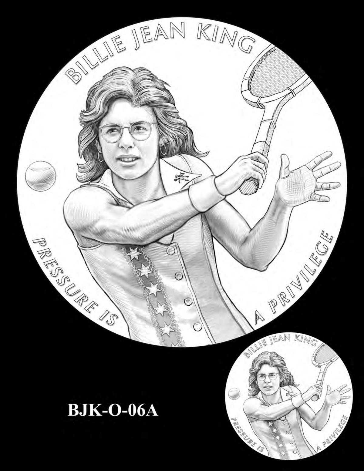 Billie Jean King CGM obverse candidate 1