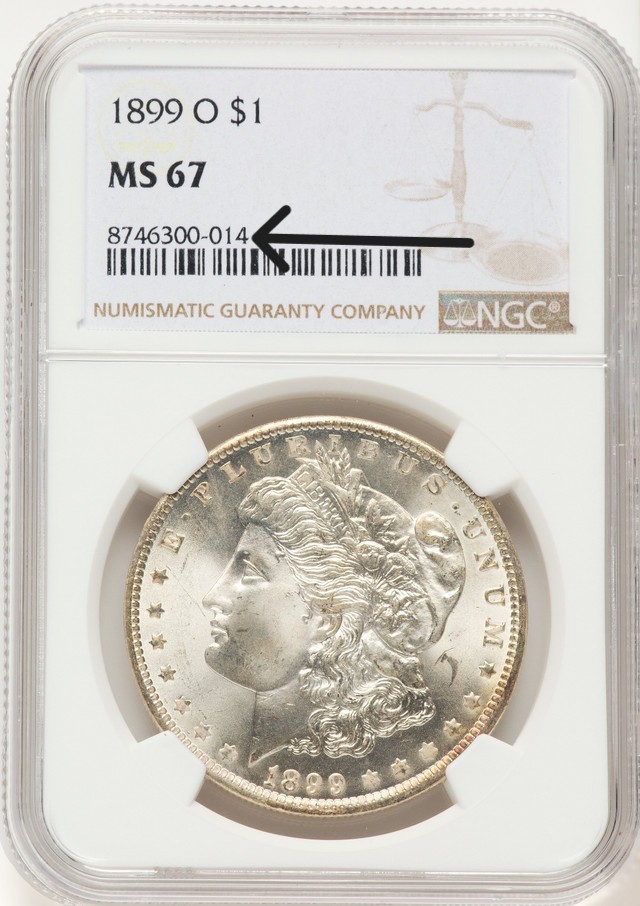 NGC holder label showing certification number location