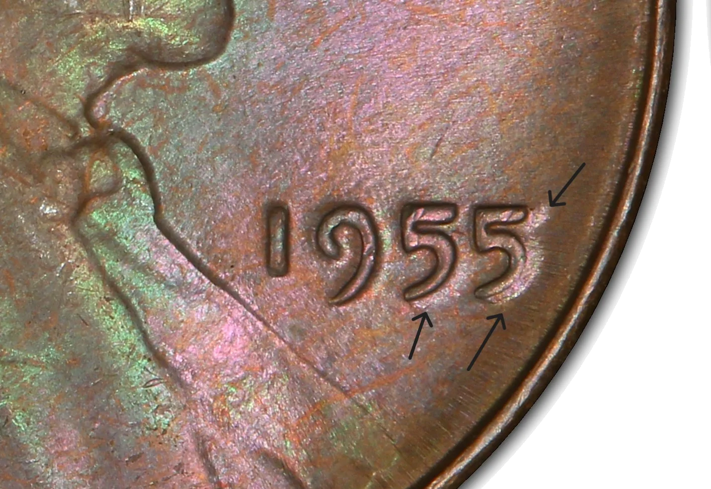 Slide doubling example showing smeared, dragged design features
